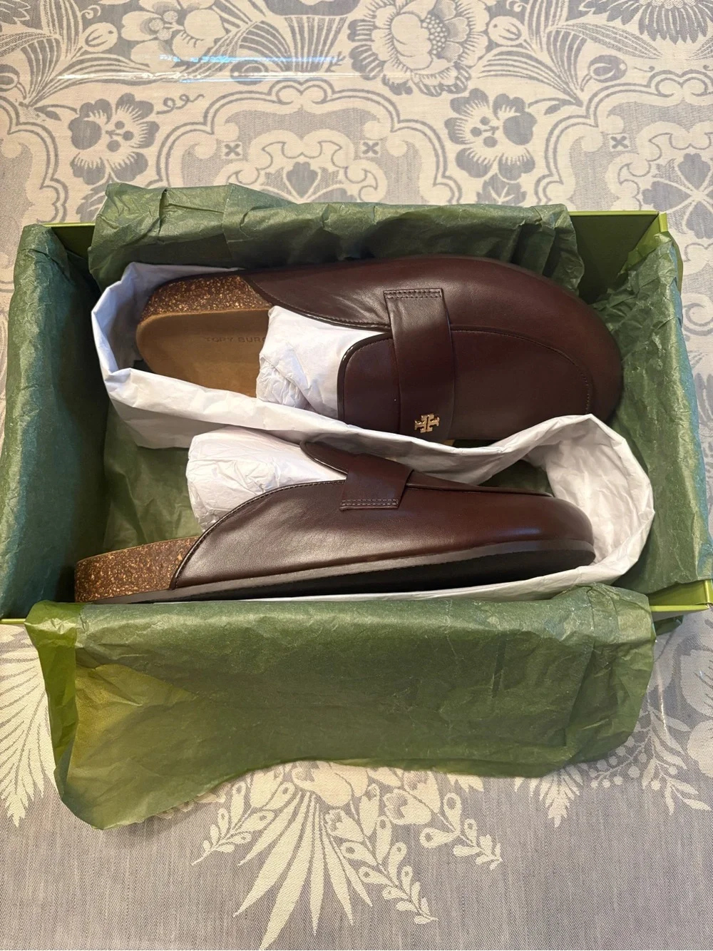 Tory Burch Everly Cork Mule in Deep Mocha (Brown)
